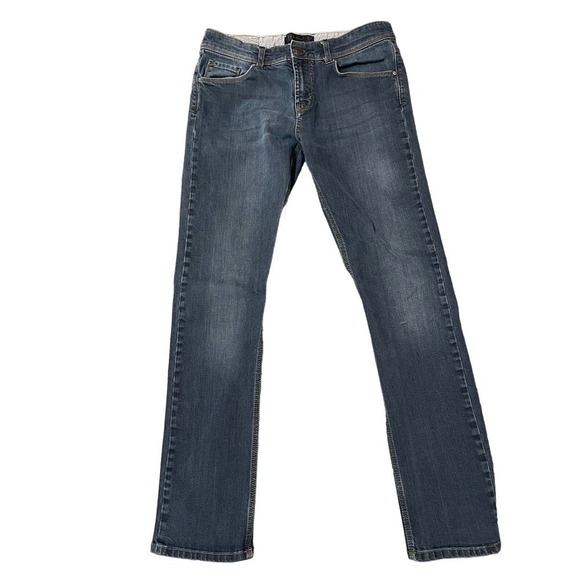 Zara Man Jeans Size 31 Waist Factory Distressing Medium Blue Denim Casual - Picture 2 of 9